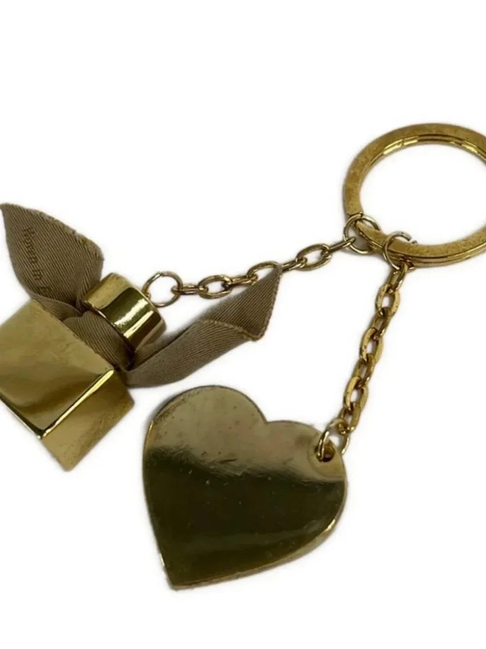 Burberry - Gold Beige Hardware Chemical Fiber Bag Charm - Picture 2 of 4